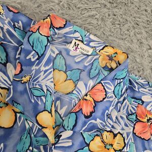 Maggie Sweet Todays Special 5133 Women 1X Floral Short Sleeve‎ Button Up Shirt